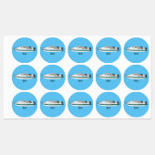 モーターボート漫画イラストレーション ラベル (シート)