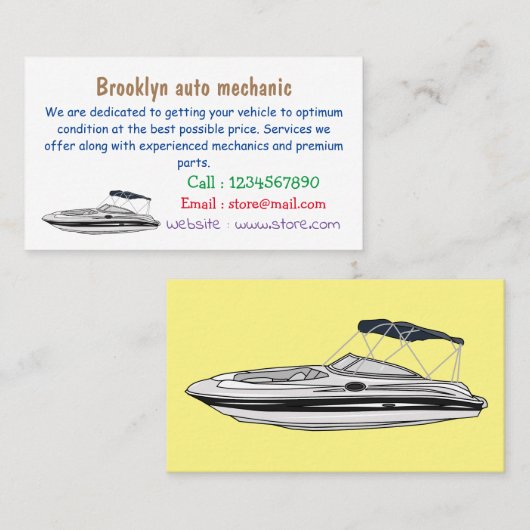 モーターボート漫画イラストレーション 名刺 (正面/裏面)
