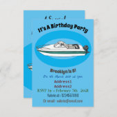 モーターボート漫画イラストレーション 招待状 (正面/裏面)