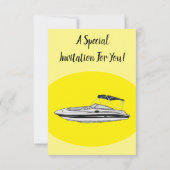 モーターボート漫画イラストレーション 招待状 (裏面)