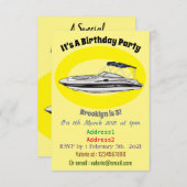 モーターボート漫画イラストレーション 招待状 (正面/裏面)