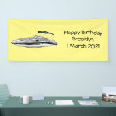 モーターボート漫画イラストレーション 横断幕 (トレードショー)