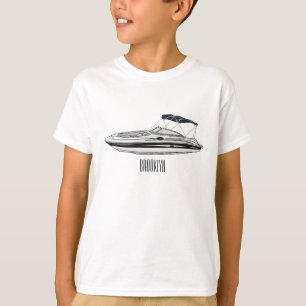 モーターボート漫画イラストレーション Tシャツ