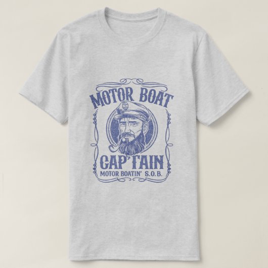 モーターボート船長 冗談 Tシャツ (デザイン正面)