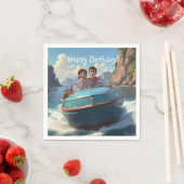 モーターボート誕生日 スタンダードカクテルナプキン (インサイチュ)