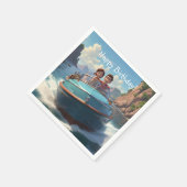 モーターボート誕生日 スタンダードカクテルナプキン (角)