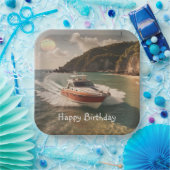 モーターボート誕生日 ペーパープレート (パーティー)