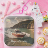 モーターボート誕生日 ペーパープレート (パーティー)