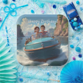 モーターボート誕生日 ペーパープレート (パーティー)