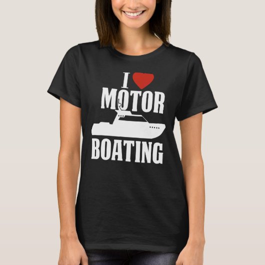 モーターボートI愛モーターボートBoatingボート Tシャツ (正面)