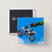 モーターライダーモトクロスジャンプ 缶バッジ (正面&裏面)