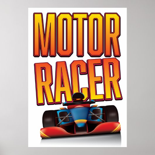 モーターレーサー車 ポスター (正面)