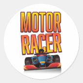 モーターレーサー カーステッカー ラウンドシール (正面)