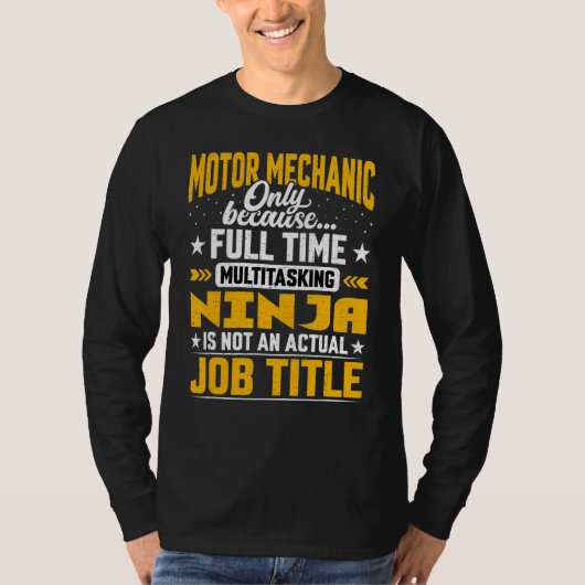 モーター整備士ジョブタイトルモーター機械工 Tシャツ (正面)