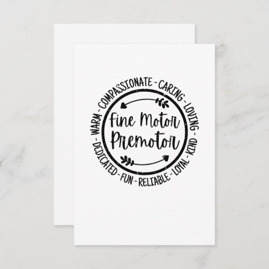 モータ素晴らしープリモータ職業セラピーセラピスト サンキューカード (正面/裏面)