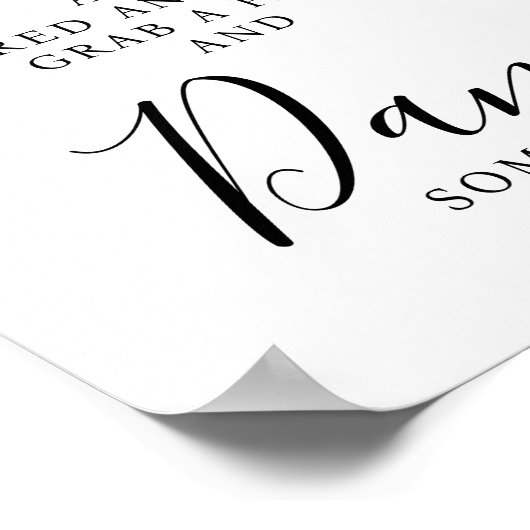 モーダンのエレガントなウェディング結婚ビーチサンダルのサイン ポスター (角)