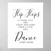 モーダンのエレガントなウェディング結婚ビーチサンダルのサイン ポスター (正面)