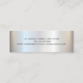 モーダーエレガント、シルバーのブラシのストローク、まつげ、メイクアップ スキニー名刺 (裏面)