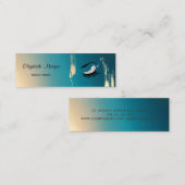 モーダーエレガント、ブラシストローク、まつげ、メイクアップ スキニー名刺 (正面/裏面)