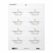 モーダースクエレガントリプトHappy Holidays金ゴールドスノーフレーク ラベル (フルシート)