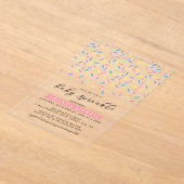 モーダー散水赤ちゃんシャワー アクリル招待状 (レイダウン)