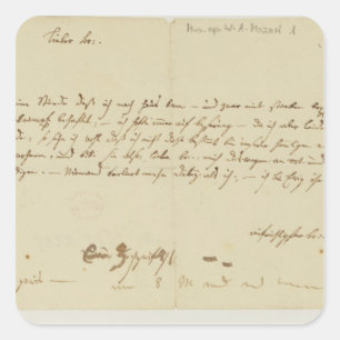 モーツァルトからのフリーメーソン会員への手紙、1786年1月 スクエアシール