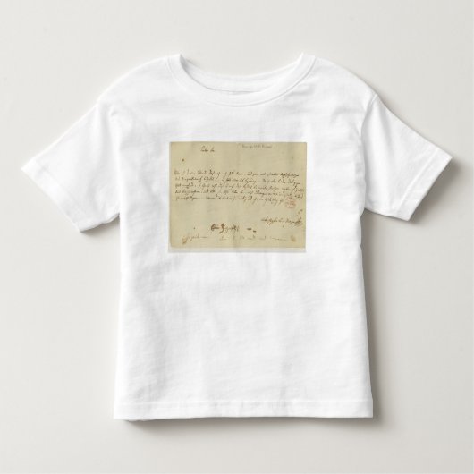 モーツァルトからのフリーメーソン会員への手紙、1786年1月 トドラーTシャツ (正面)