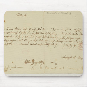 モーツァルトからのフリーメーソン会員への手紙、1786年1月 マウスパッド