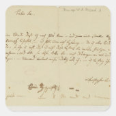 モーツァルトからフリーメーソンへの手紙、1786年1月 スクエアシール (正面)