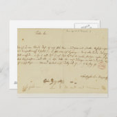 モーツァルトからフリーメーソンへの手紙、1786年1月 ポストカード (正面/裏面)