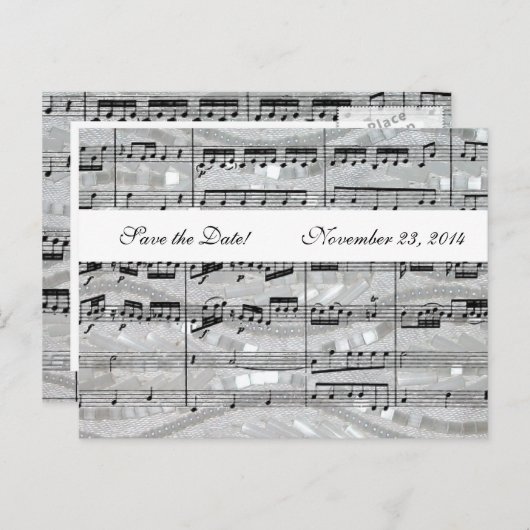 モーツァルトとパール音楽の日付を保存 案内ポストカード (正面/裏面)