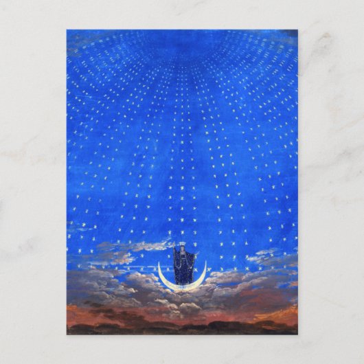 モーツァルトのオペラ『魔笛』の舞台デザイン ポストカード (正面)