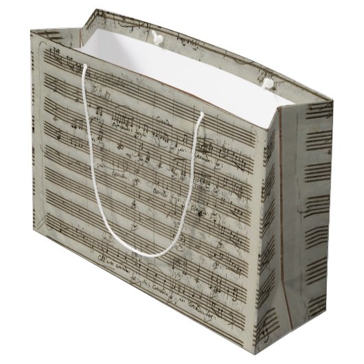 モーツァルトのバイオリンのコンチェルトの原稿 ラージペーパーバッグ (裏面アングル)