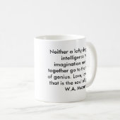 モーツァルトの引用文のマグ コーヒーマグカップ (正面右)