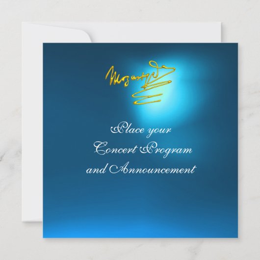 モーツァルトへのオマージュ、金ゴールドブルーコンサート 招待状 (裏面)