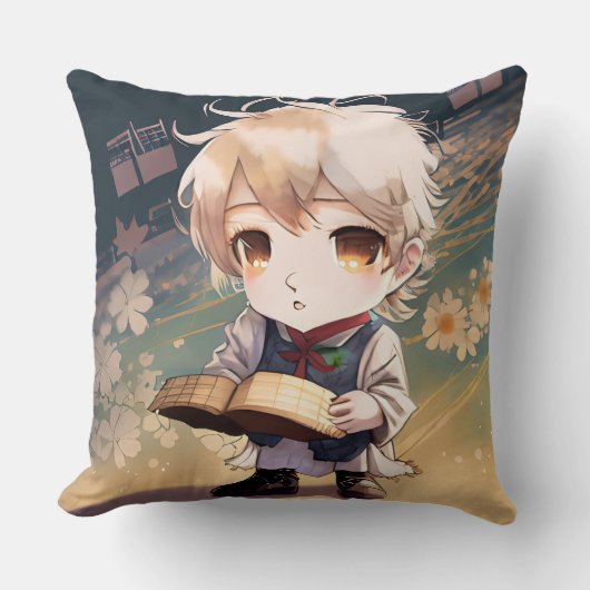 モーツァルトファンシー作曲家アニメソフトコア枕 クッション (正面)