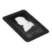 モーツァルトプロファイル紙切り出しホワイトオンブラック マグネット (右側)