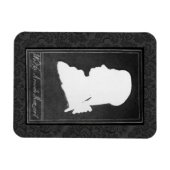 モーツァルトプロファイル紙切り出しホワイトオンブラック マグネット (横)