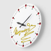 モーツァルト金ゴールドへのオマージュ作曲家のホワイトの署名 ラージ壁時計 (傾斜)