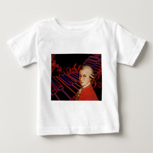 モーツァルト鍵_ ベビーTシャツ (正面)