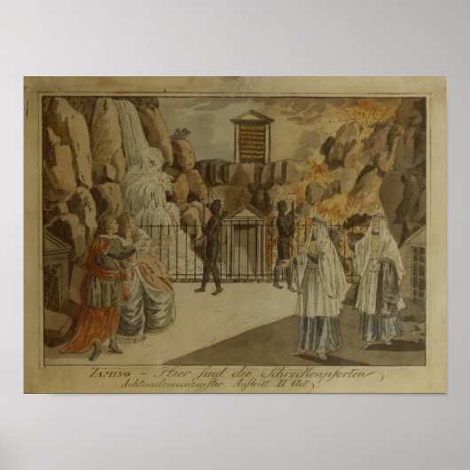 モーツァルト「魔法フルート」の場面1795年 ポスター (正面)