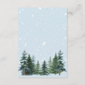 モーテル+宿泊施設+バンガロー Rustic Evergreen Winter Pine Trees エンクロージャーカード (裏面)