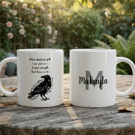 モーディーオニキスポエティックレイヴンのシルエット ジャンボコーヒーマグカップ