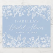 モーデルダスティーエレガントブルーブルーフローラブライダルシャワー スパークリングワインラベル (シングルラベル)