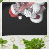 モーデンクリスマスおもしろいヴィンテージサンタクロース キッチンタオル (折り畳み)