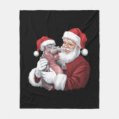 モーデンクリスマスおもしろいヴィンテージサンタクロース フリースブランケット (正面)