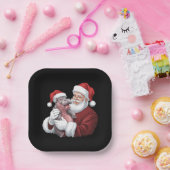 モーデンクリスマスおもしろいヴィンテージサンタクロース ペーパープレート (パーティー)