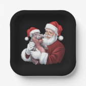 モーデンクリスマスおもしろいヴィンテージサンタクロース ペーパープレート (正面)