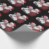 モーデンクリスマスおもしろいヴィンテージサンタクロース ラッピングペーパー (角)