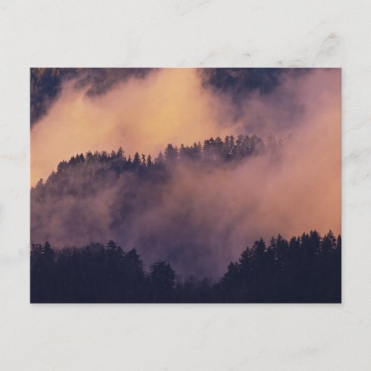 モートンからの日没の谷の冬の霧 ポストカード (正面)